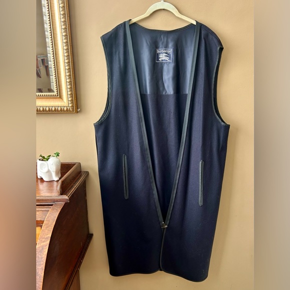 Burberrys Long Gabardine Trench Coat Wool Lining Vintage 90s Size 40R - Picture 12 of 16